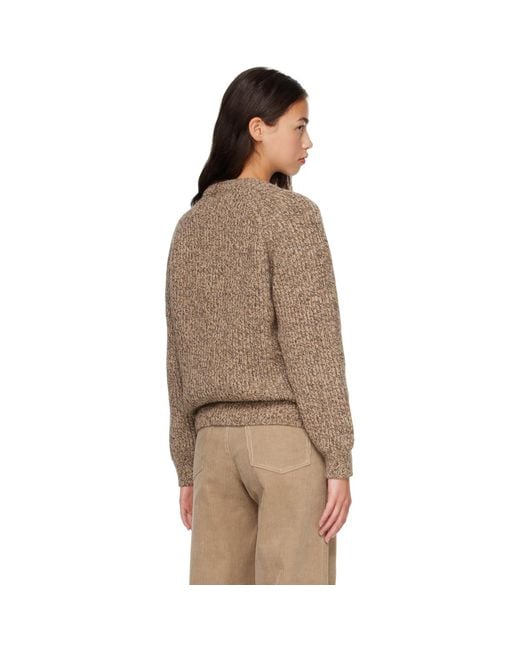 &Daughter Brown Rowan Rib Crew Sweater