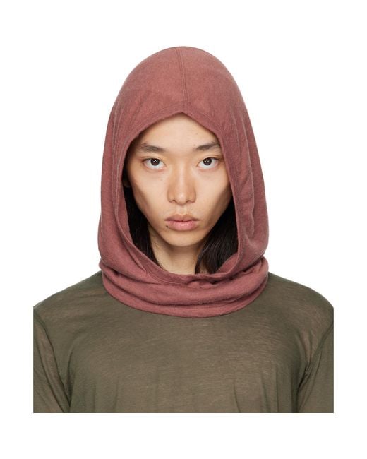 Rick Owens Brown Concordians Knit Hood for men