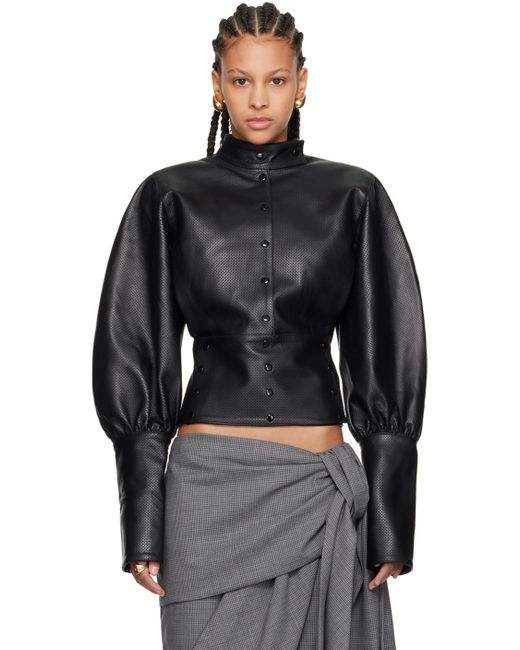 FIDAN NOVRUZOVA Black Elena Leather Jacket