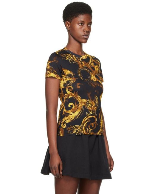 Versace Black Watercolor Couture T-shirt