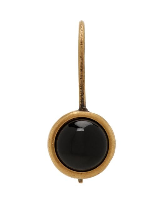 Dries Van Noten Black Stone Single Earring for men