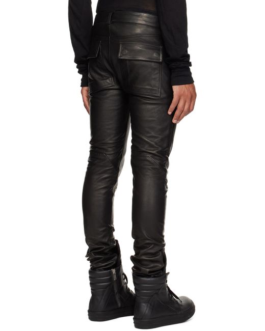 Rick Owens Black Tyrone Leather Pants for men