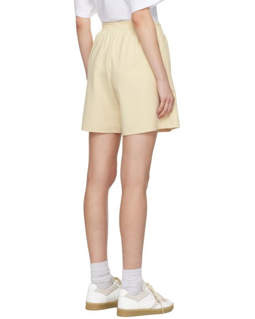 MM6 by Maison Martin Margiela Natural Yellow Embroidered Shorts