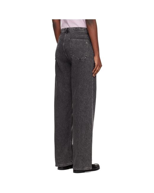 Rag & Bone Gray Phoebe Wide-Leg Drawstring Jeans