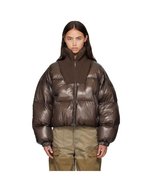 DIESEL Brown Puffer Down Jacket