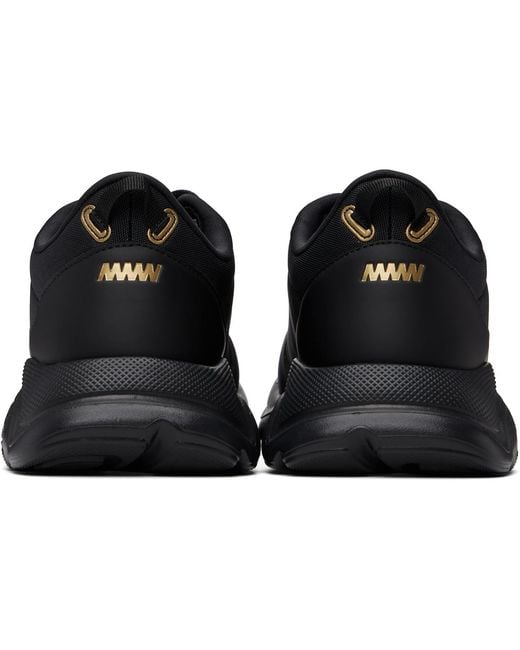 HUGO Black Logo Stamp Sneakers for men