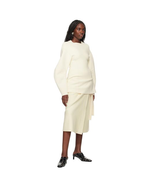 Jil Sander White Off- Long Sleeve Sweater