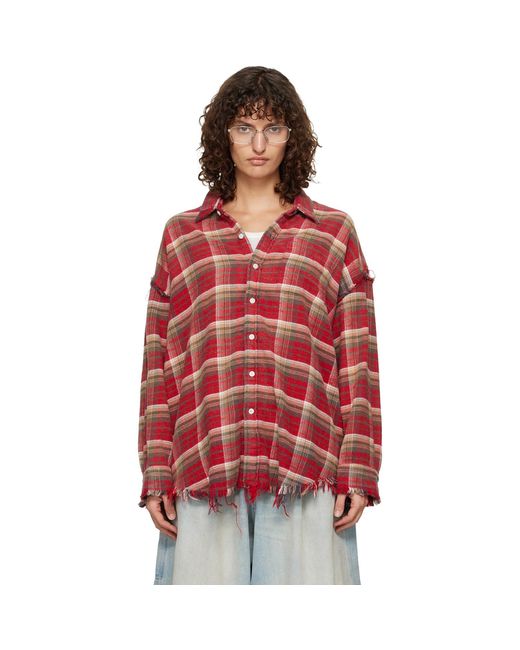 R13 Ssense Exclusive Shredded Seam Drop Neck Shirt