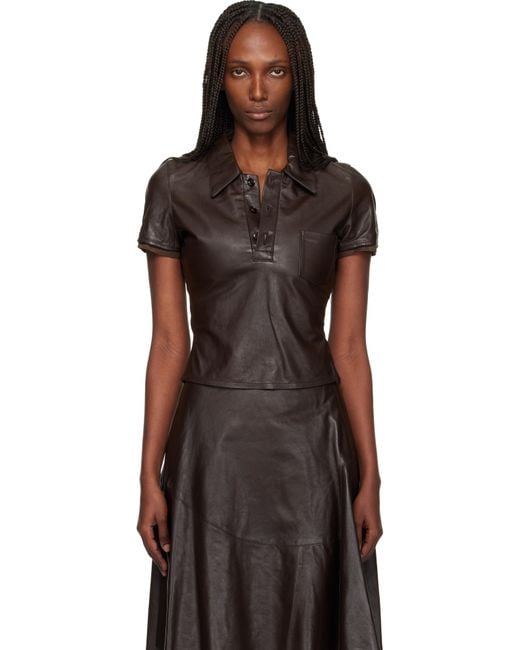 Our Legacy Black Piquet Leather Blouse
