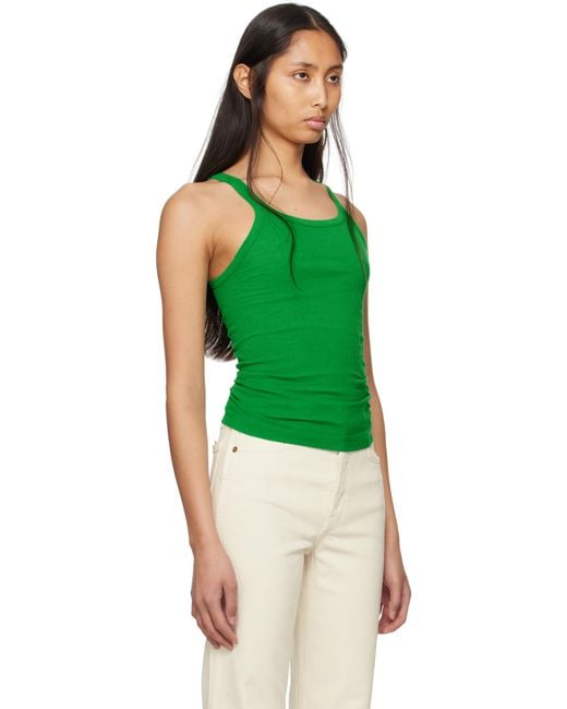 Re/done Green Hanes Edition Ribbed Tank Top