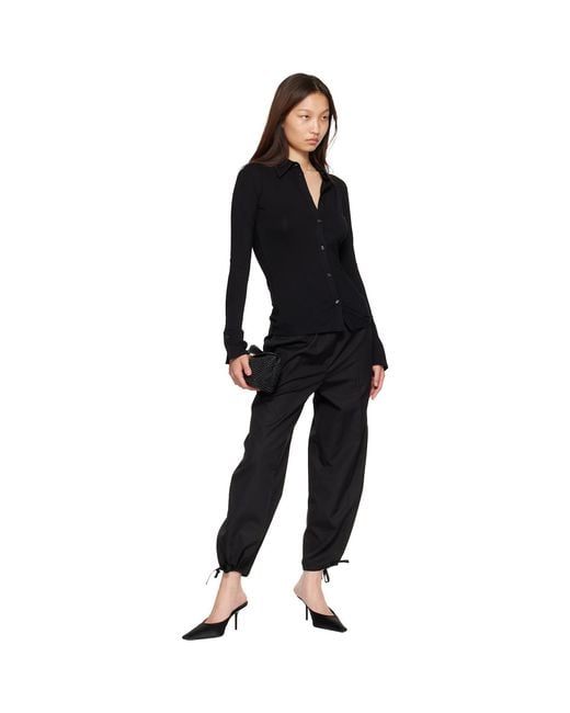 Totême Black Drawstring Cotton Trousers