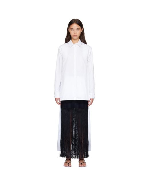 Alaïa White Asymmetric Cotton Shirt