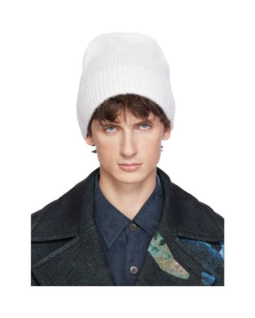 Dries Van Noten Blue Alpaca Blend Beanie for men