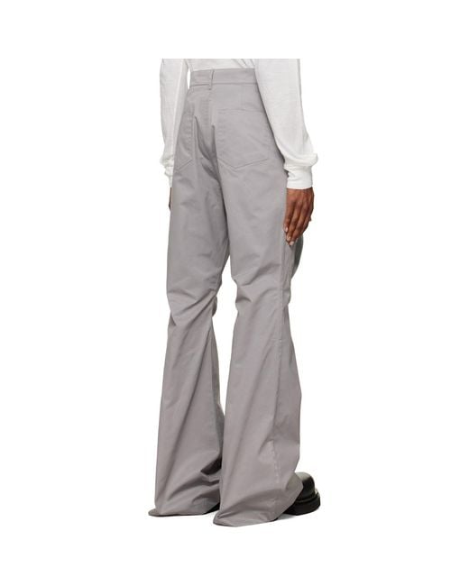 Rick Owens Gray Tower Megastrapped Bolan Bootcut Trousers for men