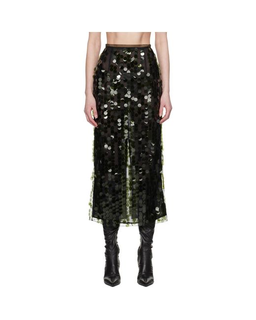 16Arlington Black Dia Sequin Midi Skirt
