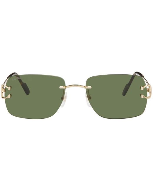 Cartier Green Gold Square Sunglasses for men