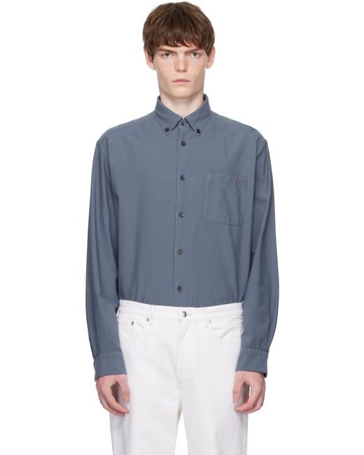 メンズ A.P.C. ブルー Mateo ロゴ シャツ Blue