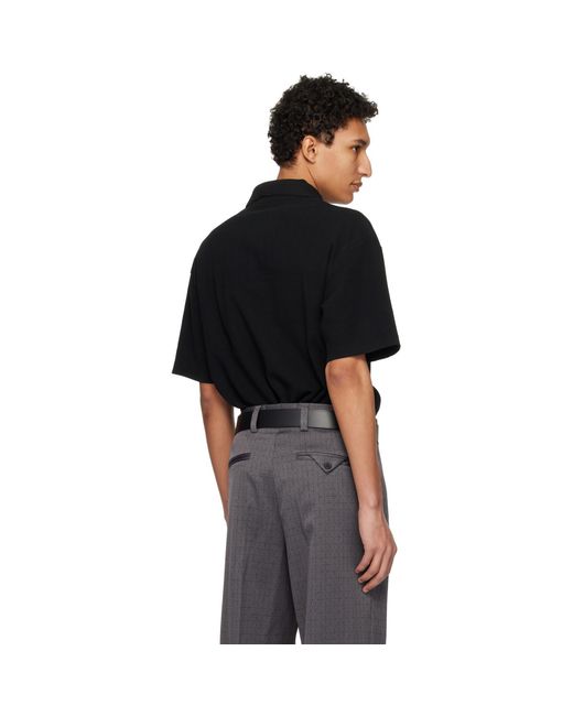 HUGO Black Waffle-Structured Polo for men