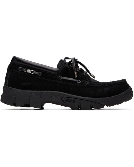 Wooyoungmi Black Suede Boat Shoes for men