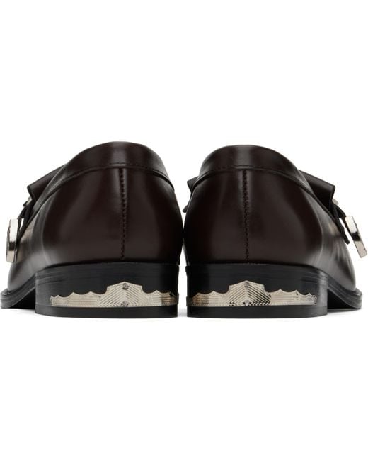 Toga Virilis Black Leather Loafers for men