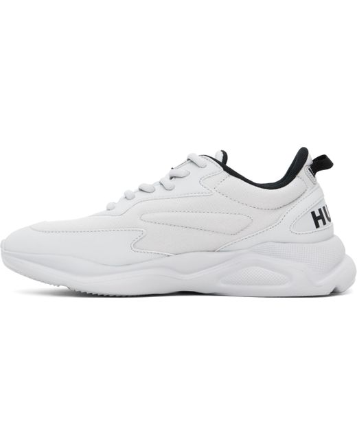 HUGO Black Faux-Leather Sneakers for men