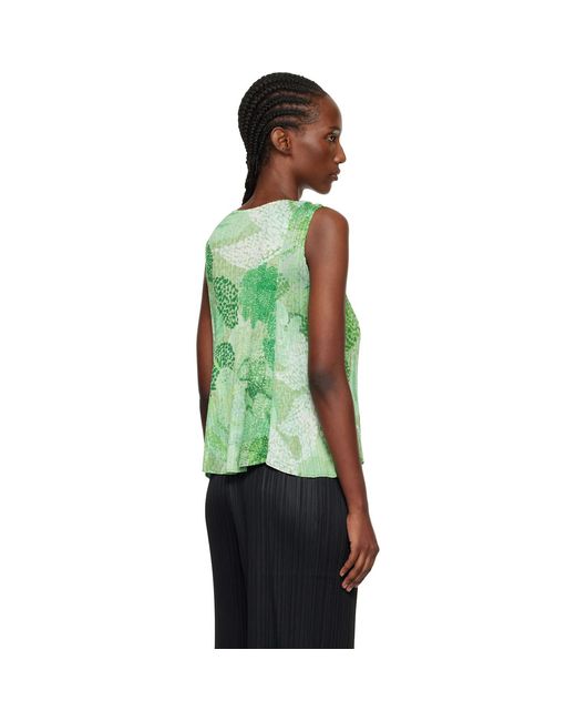 Pleats Please Issey Miyake Green Foggy Forest Top