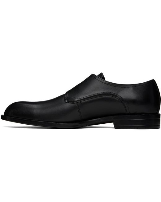 Chaussures à boucles noires en cuir Boss pour homme en coloris Black