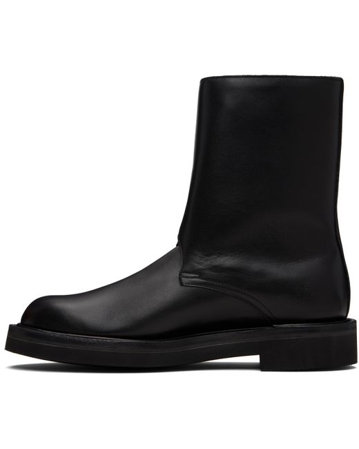 AURALEE Leather Work Boots in Black | Lyst
