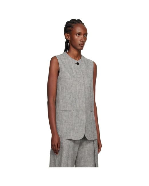 Lanvin Black Button Vest