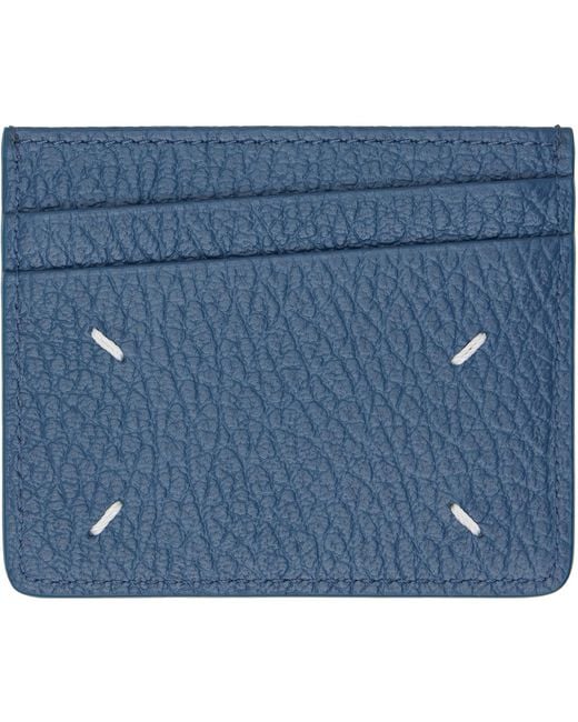Maison Margiela Blue Four Stitches Card Holder for men