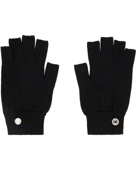 Rick Owens Black Porterville Touchscreen Gloves for men