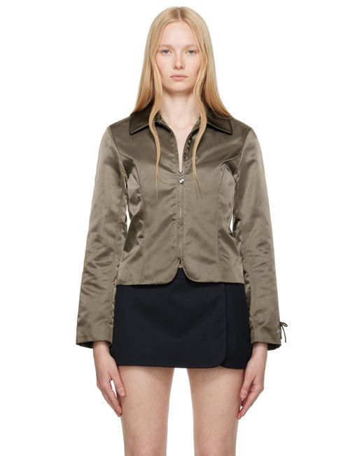 Sandy Liang Black Khaki Annecy Jacket