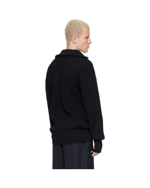 Rier Black Halfzip Utility Sweater for men