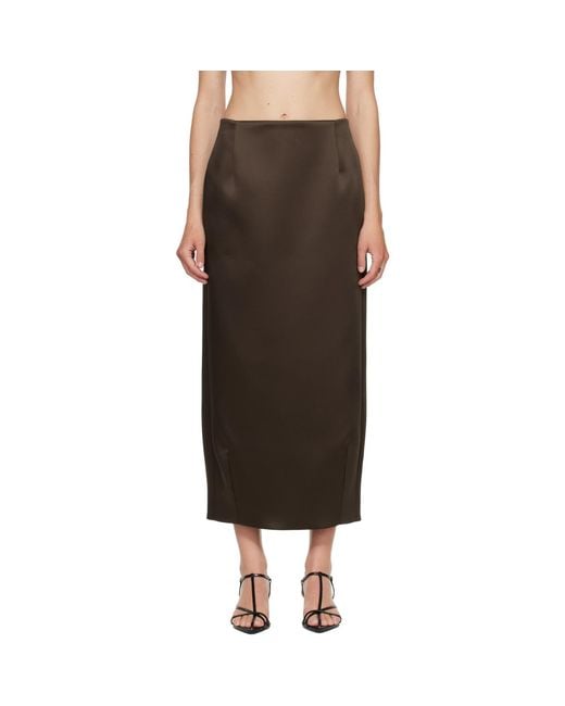 Rohe Brown Balloon Column Midi Skirt