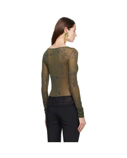 Blumarine Black Printed Bodysuit