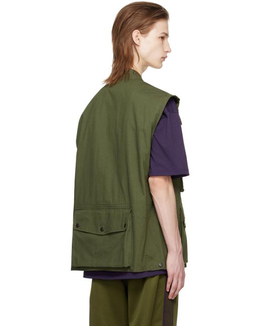 Needles Green Khaki Field Vest for men