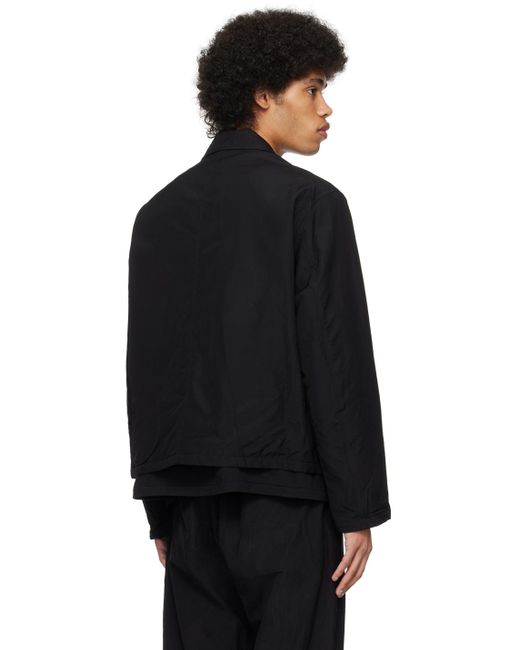 Auralee Black Crinkled Reversible Jacket for men