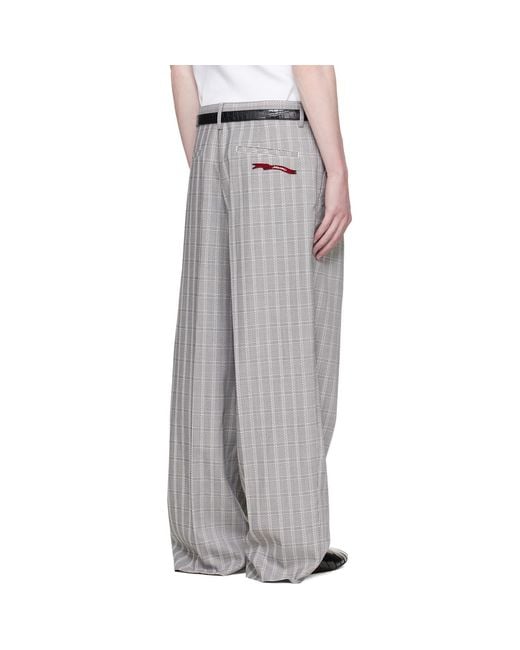 Marni White Check Wool Trousers for men