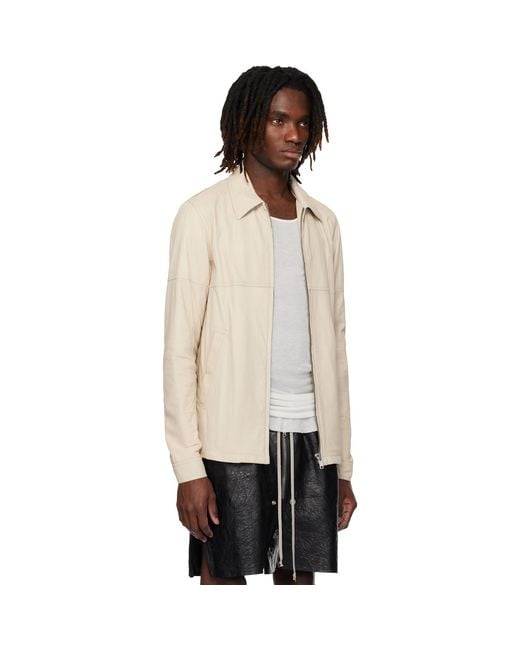 Rick Owens Black Temple Brad Leather Jacket for men