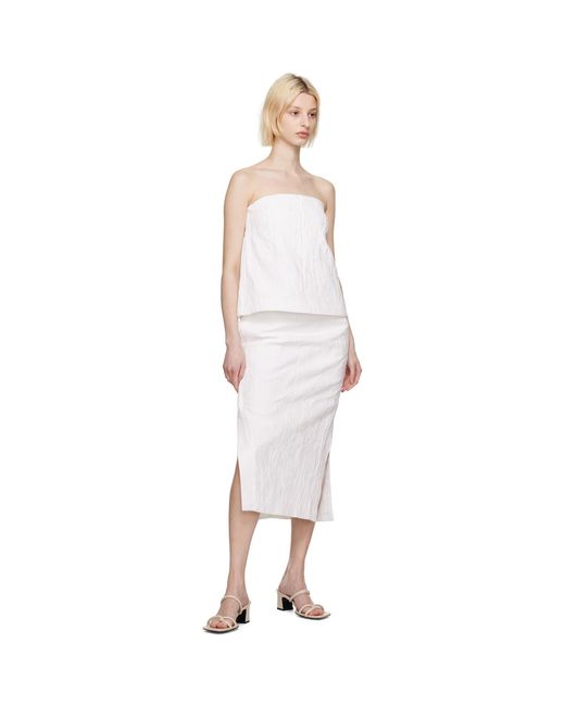 Co. White Slit Midi Skirt