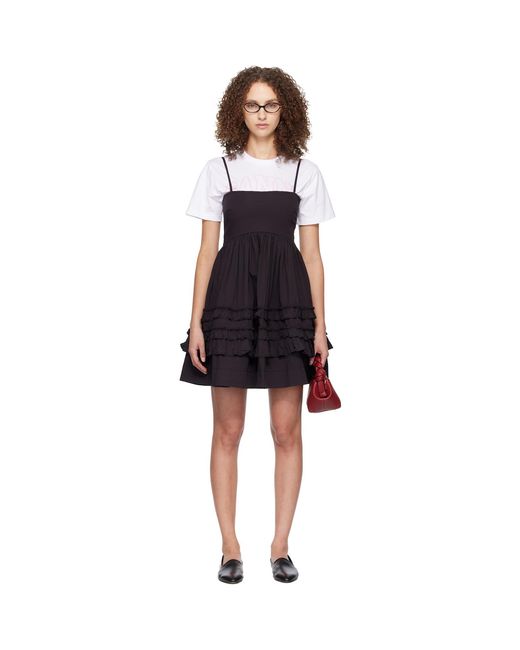 Ganni Black Frill Minidress