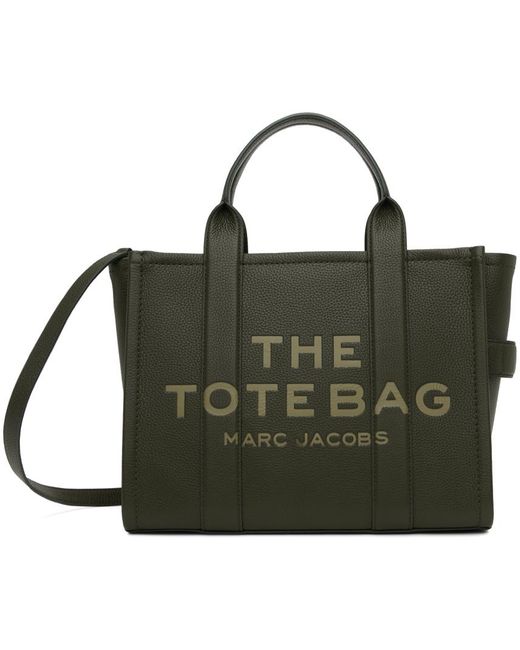 Marc Jacobs カーキ The Leather Medium トートバッグ Green