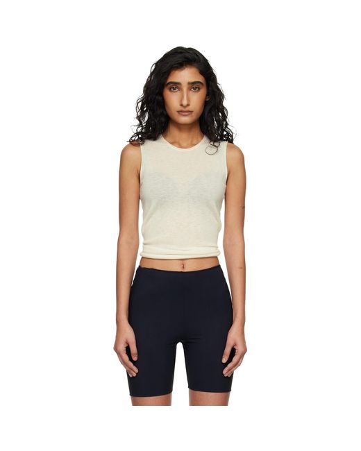 Skims Black Off- Featherweight Cashmere Sleeveless Top