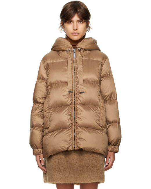 Max Mara Off- The Cube Seia Down Jacket in Brown | Lyst Canada