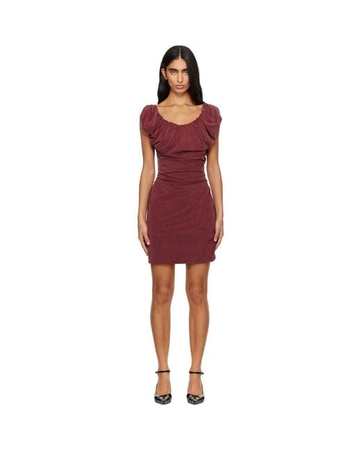 Vivienne Westwood Black Burgundy Ginnie Amber Jersey Minidress