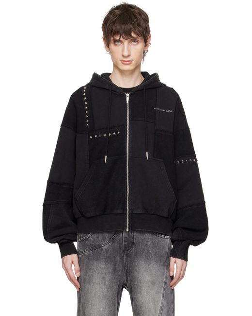 Feng Chen Wang Black Studded Hoodie for men