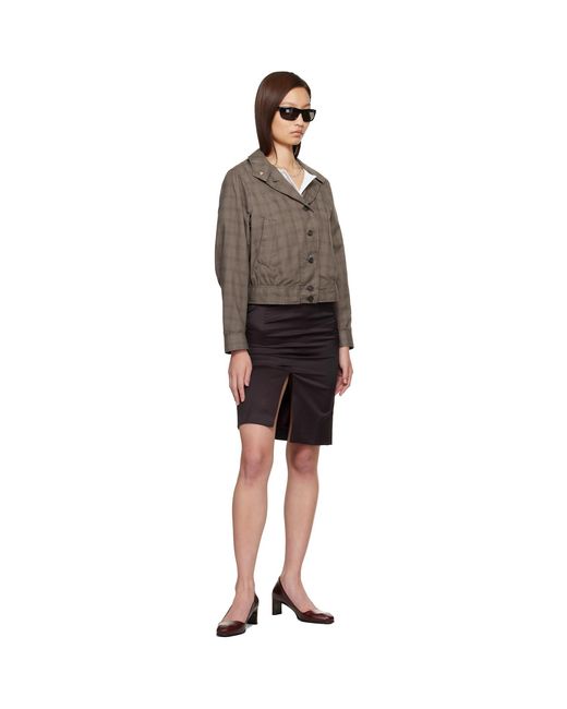 Our Legacy Black Burgundy Siren Midi Skirt