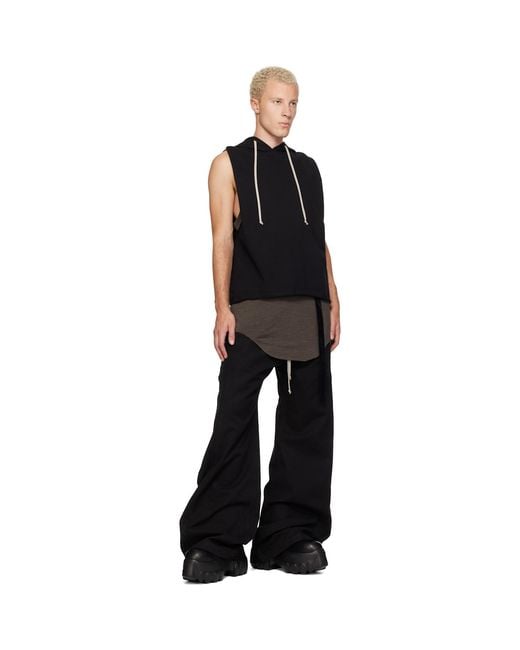 Rick Owens Black Tower Tunic Hoodie for men
