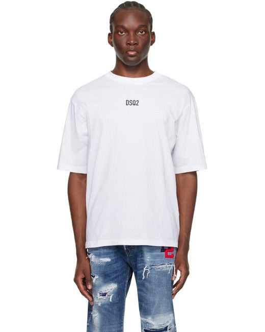 DSquared² White Dsqua2 Loose Fit T-shirt for men