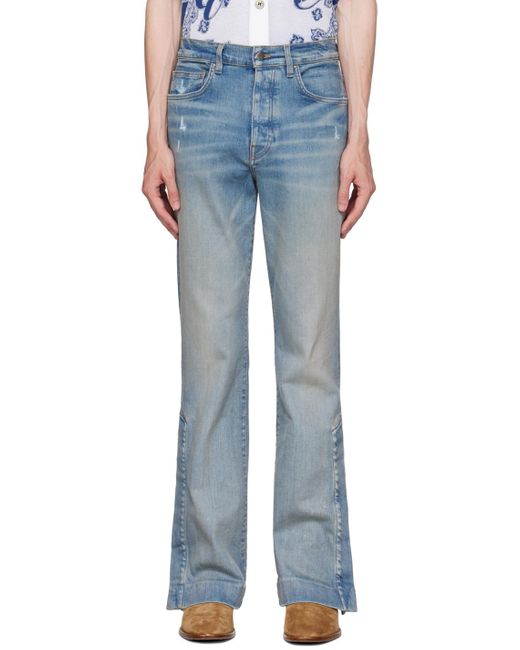Amiri Blue Stacked Flared Jeans for men